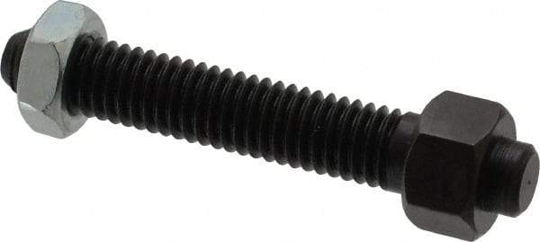Jergens - 3/8-16 Thread, 9/16" Size, 2-1/2" Long, Black Oxide Coated, Low Carbon Steel Clamp Rest - 1-13/16" Thread Length, 11/32" Pin Diam x 5/32" Pin Height, 11/32" Nut Height - Exact Tool & Supply