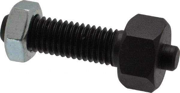 Jergens - 1/2-13 Thread, 7/8" Size, 2-3/8" Long, Black Oxide Coated, Low Carbon Steel Clamp Rest - 1-1/2" Thread Length, 11/32" Pin Diam x 3/16" Pin Height, 1/2" Nut Height - Exact Tool & Supply