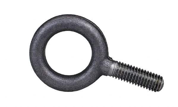 Gibraltar - 28,000 Lb Capacity, Steel, 1-3/4 - 5 Thread, Fixed Lifting Eye Bolt - Fully Threaded, 3-3/4" Shank, 3-3/4" Thread Length, No Shoulder - Exact Tool & Supply