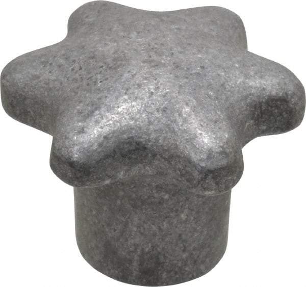 Jergens - 2" Head Diam, 6 Point Lobed (Palm-Grip) Knob - 3/8-16 Hole, Aluminum - Exact Tool & Supply