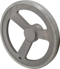 Jergens - 10", 3 Spoke Offset Handwheel with Handle - 2-3/8" Hub, Aluminum Alloy, Plain Finish - Exact Tool & Supply