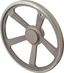 Jergens - 14", 5 Spoke Offset Handwheel with Handle - 2-3/4" Hub, Aluminum Alloy, Plain Finish - Exact Tool & Supply