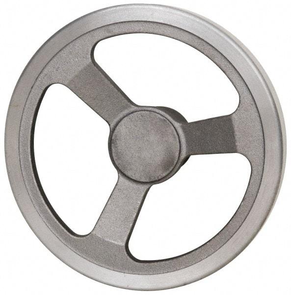 Jergens - 8", 3 Spoke Offset Handwheel - 2" Hub, Aluminum Alloy, Plain Finish - Exact Tool & Supply