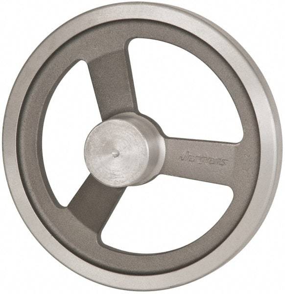 Jergens - 10", 3 Spoke Offset Handwheel - 2-3/8" Hub, Aluminum Alloy, Plain Finish - Exact Tool & Supply