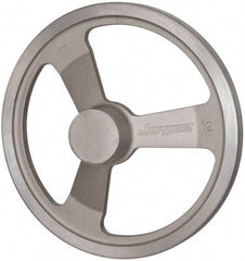 Jergens - 12", 3 Spoke Offset Handwheel - 2-1/2" Hub, Aluminum Alloy, Plain Finish - Exact Tool & Supply