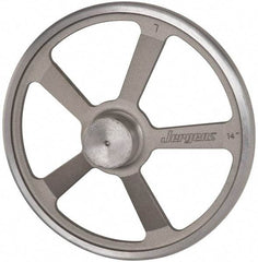 Jergens - 14", 5 Spoke Offset Handwheel - 2-3/4" Hub, Aluminum Alloy, Plain Finish - Exact Tool & Supply