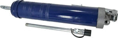Lincoln - 4,500 Max psi, Rigid Pistol Grease Gun - 14-1 & 2 oz (Cartridge) & 16 oz (Bulk) Capacity, 1/8 Thread Outlet, 39 Strokes per oz, Bulk & Cartridge Fill, Includes 6" Straight Pipe & Coupler - Exact Tool & Supply