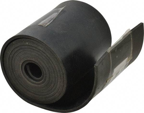 Made in USA - 1/8" Thick x 4" Wide x 60" Long, Buna-N Rubber Strip - Stock Length, 50 Shore A Durometer, 800 to 1,000 psi Tensile Strength, -20 to 170°F, Black - Exact Tool & Supply