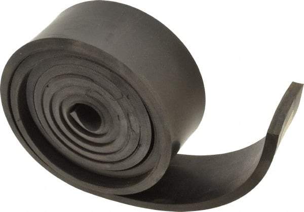Made in USA - 1/4" Thick x 2" Wide x 60" Long, Buna-N Rubber Strip - Stock Length, 50 Shore A Durometer, 800 to 1,000 psi Tensile Strength, -20 to 170°F, Black - Exact Tool & Supply