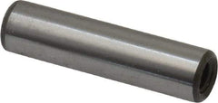 Jergens - 1/4" Diam x 1" Pin Length C-1215 Alloy Steel Pull Out Dowel Pin - C 47-58 & C 60-64 (Surface) Hardness, 1 Beveled & 1 Threaded End - Exact Tool & Supply