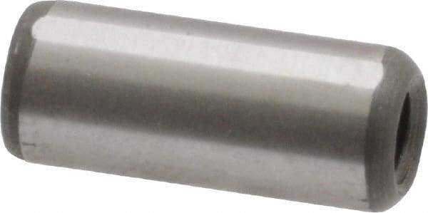 Jergens - 5/16" Diam x 3/4" Pin Length C-1215 Alloy Steel Pull Out Dowel Pin - C 47-58 & C 60-64 (Surface) Hardness, 1 Beveled & 1 Threaded End - Exact Tool & Supply