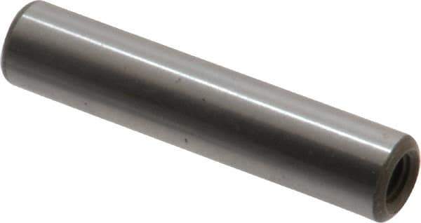 Jergens - 5/16" Diam x 1-1/2" Pin Length C-1215 Alloy Steel Pull Out Dowel Pin - C 47-58 & C 60-64 (Surface) Hardness, 1 Beveled & 1 Threaded End - Exact Tool & Supply