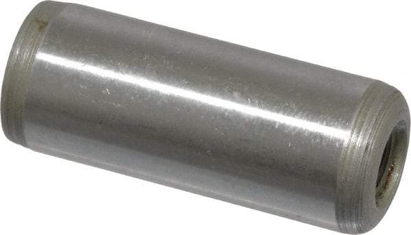 Jergens - 1/2" Diam x 1-1/4" Pin Length C-1215 Alloy Steel Pull Out Dowel Pin - C 47-58 & C 60-64 (Surface) Hardness, 1 Beveled & 1 Threaded End - Exact Tool & Supply