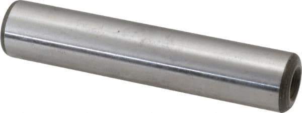 Jergens - 1/2" Diam x 2-1/2" Pin Length C-1215 Alloy Steel Pull Out Dowel Pin - C 47-58 & C 60-64 (Surface) Hardness, 1 Beveled & 1 Threaded End - Exact Tool & Supply