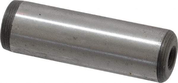 Jergens - 5/8" Diam x 2" Pin Length C-1215 Alloy Steel Pull Out Dowel Pin - C 47-58 & C 60-64 (Surface) Hardness, 1 Beveled & 1 Threaded End - Exact Tool & Supply