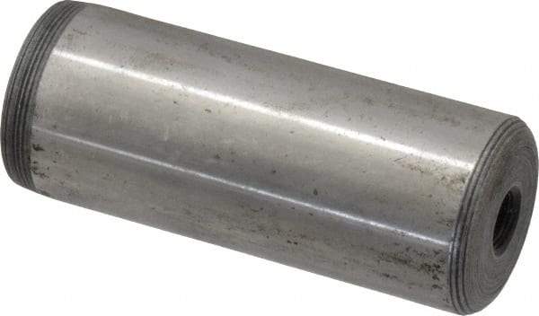 Jergens - 1" Diam x 2-1/2" Pin Length C-1215 Alloy Steel Pull Out Dowel Pin - C 47-58 & C 60-64 (Surface) Hardness, 1 Beveled & 1 Threaded End - Exact Tool & Supply