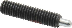 Jergens - 10-32, 3/4" Thread Length, 1/8" Plunger Projection, Steel Threaded Spring Plunger - 0.093" Max Plunger Diam, 3/4" Plunger Length, 1.3 Lb Init End Force, 2.7 Lb Final End Force, 3/32" Hex - Exact Tool & Supply