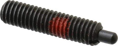 Jergens - 10-32, 3/4" Thread Length, 1/8" Plunger Projection, Steel Threaded Spring Plunger - 0.093" Max Plunger Diam, 3/4" Plunger Length, 2.9 Lb Init End Force, 11.1 Lb Final End Force, 3/32" Hex - Exact Tool & Supply