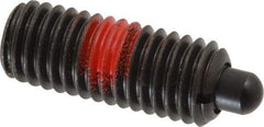 Jergens - 1/2-13, 1-1/4" Thread Length, 1/4" Plunger Projection, Steel Threaded Spring Plunger - 1/4" Max Plunger Diam, 1-1/4" Plunger Length, 6.6 Lb Init End Force, 17.4 Lb Final End Force, 1/4" Hex - Exact Tool & Supply