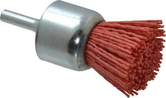 Value Collection - 1-3/16" Brush Diam, End Brush - Coarse Grade, 1/4" Diam Shank, 18,000 Max RPM - Exact Tool & Supply