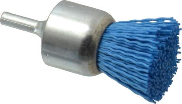 Value Collection - 1-3/16" Brush Diam, End Brush - Fine Grade, 1/4" Diam Shank, 18,000 Max RPM - Exact Tool & Supply