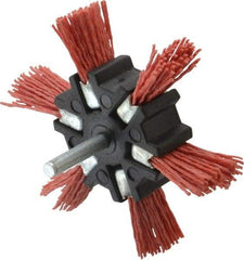 Value Collection - 4" OD, 1/4" Shank Diam, Nylon Wheel Brush - 1/2" Face Width - Exact Tool & Supply