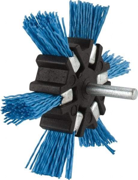 Value Collection - 4" OD, 1/4" Shank Diam, Nylon Wheel Brush - 1/2" Face Width - Exact Tool & Supply