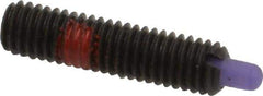 Jergens - 10-32, 3/4" Thread Length, 1/8" Plunger Projection, Steel Threaded Spring Plunger - 0.093" Max Plunger Diam, 3/4" Plunger Length, 2.9 Lb Init End Force, 11.1 Lb Final End Force, 3/32" Hex - Exact Tool & Supply