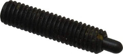 Jergens - 10-32, 3/4" Thread Length, 1/8" Plunger Projection, Steel Threaded Spring Plunger - 0.093" Max Plunger Diam, 3/4" Plunger Length, 2.9 Lb Init End Force, 11.1 Lb Final End Force, 3/32" Hex - Exact Tool & Supply