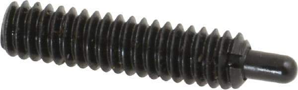 Jergens - 1/4-20, 1" Thread Length, 3/16" Plunger Projection, Steel Threaded Spring Plunger - 0.119" Max Plunger Diam, 1" Plunger Length, 3 Lb Init End Force, 13 Lb Final End Force, 1/8" Hex - Exact Tool & Supply