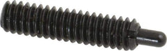 Jergens - 1/4-20, 1" Thread Length, 3/16" Plunger Projection, Steel Threaded Spring Plunger - 0.119" Max Plunger Diam, 1" Plunger Length, 3 Lb Init End Force, 13 Lb Final End Force, 1/8" Hex - Exact Tool & Supply