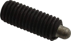 Jergens - 1/2-13, 1-1/4" Thread Length, 1/4" Plunger Projection, Steel Threaded Spring Plunger - 1/4" Max Plunger Diam, 1-1/4" Plunger Length, 2.7 Lb Init End Force, 9.3 Lb Final End Force, 1/4" Hex - Exact Tool & Supply