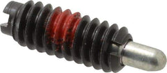 Jergens - 1/4-20, 5/8" Thread Length, 3/16" Plunger Projection, Steel Threaded Spring Plunger - 0.119" Max Plunger Diam, 5/8" Plunger Length, 0.3 Lb Init End Force, 3.5 Lb Final End Force - Exact Tool & Supply