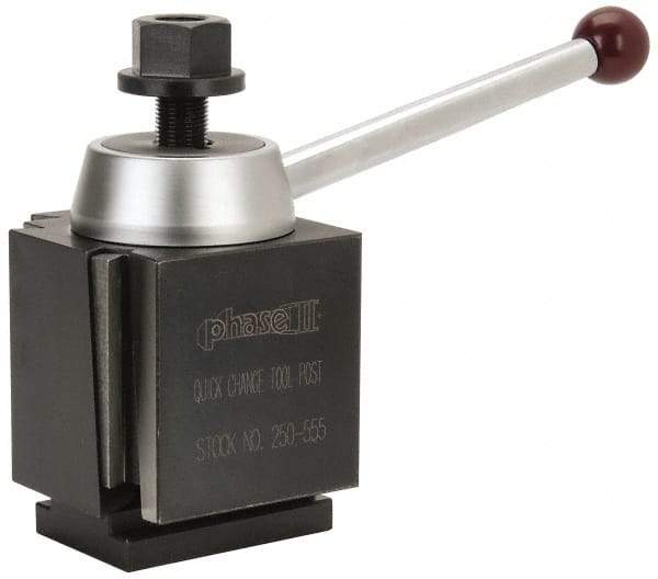 Phase II - 17 to 48 Inch Lathe Swing, Wedge Type Quick Change Tool Post - 7-3/8 Inch Tool Post Height, Series 500, 8-3/8 Inch Overall Height - Exact Tool & Supply