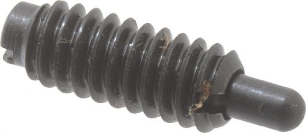Jergens - 1/4-20, 5/8" Thread Length, 3/16" Plunger Projection, Steel Threaded Spring Plunger - Exact Tool & Supply