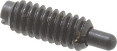 Jergens - 1/4-20, 5/8" Thread Length, 3/16" Plunger Projection, Steel Threaded Spring Plunger - Exact Tool & Supply