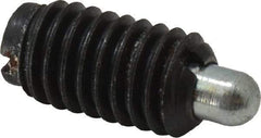 Jergens - 3/8-16, 11/16" Thread Length, 3/16" Plunger Projection, Steel Threaded Spring Plunger - 0.186" Max Plunger Diam, 11/16" Plunger Length, 1.5 Lb Init End Force, 7.5 Lb Final End Force - Exact Tool & Supply