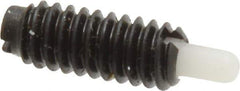 Jergens - 1/4-20, 5/8" Thread Length, 3/16" Plunger Projection, Steel Threaded Spring Plunger - 0.119" Max Plunger Diam, 5/8" Plunger Length, 0.3 Lb Init End Force, 3.5 Lb Final End Force - Exact Tool & Supply