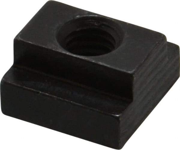 Jergens - 3/8-16 Blind Tapped T Slot Nut - 1/2" Slot Width, 7/8 x 9/32" Base Width x Height, 7/8 x 1/2" OAL x Height - Exact Tool & Supply