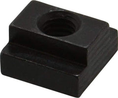 Jergens - 3/8-16 Blind Tapped T Slot Nut - 1/2" Slot Width, 7/8 x 9/32" Base Width x Height, 7/8 x 1/2" OAL x Height - Exact Tool & Supply