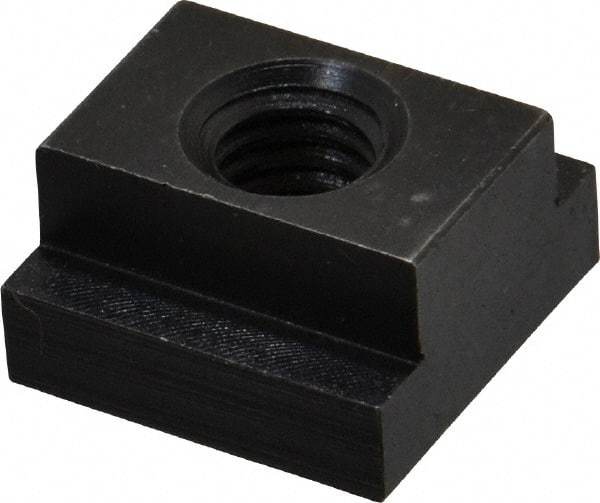 Jergens - 3/8-16 Blind Tapped T Slot Nut - 9/16" Slot Width, 7/8 x 1/4" Base Width x Height, 7/8 x 1/2" OAL x Height - Exact Tool & Supply