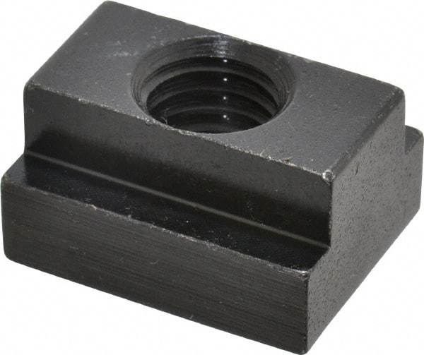 Jergens - 1/2-13 Blind Tapped T Slot Nut - 9/16" Slot Width, 7/8 x 11/32" Base Width x Height, 1-1/8 x 5/8" OAL x Height - Exact Tool & Supply
