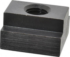 Jergens - 1/2-13 Blind Tapped T Slot Nut - 11/16" Slot Width, 1-1/8 x 7/16" Base Width x Height, 1-1/4 x 3/4" OAL x Height - Exact Tool & Supply