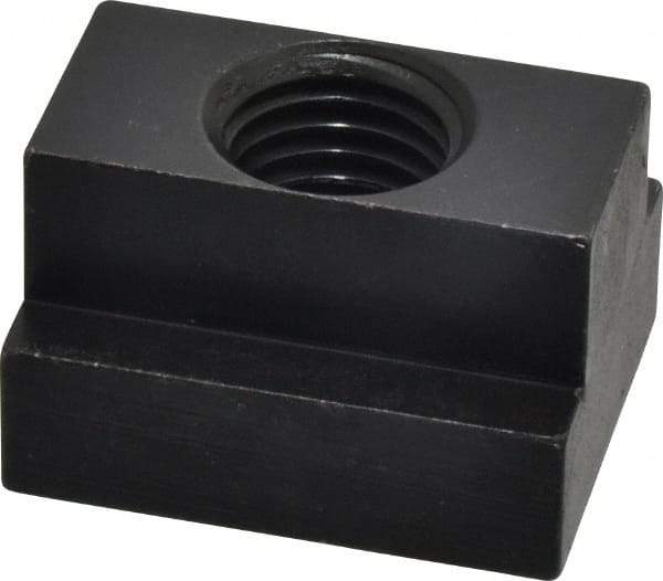 Jergens - 7/8-9 Blind Tapped T Slot Nut - 1" Slot Width, 1-5/8 x 5/8" Base Width x Height, 2 x 1-1/4" OAL x Height - Exact Tool & Supply