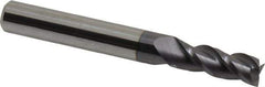 Accupro - 9/32", 3/4" LOC, 5/16" Shank Diam, 2-1/2" OAL, 3 Flute, Solid Carbide Square End Mill - Single End, AlTiN Finish, Spiral Flute, 40° Helix, Centercutting, Right Hand Cut, Right Hand Flute - Exact Tool & Supply
