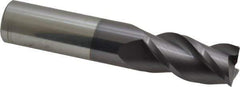 Accupro - 3/4", 1-1/2" LOC, 3/4" Shank Diam, 4" OAL, 3 Flute, Solid Carbide Square End Mill - Single End, AlTiN Finish, Spiral Flute, 40° Helix, Centercutting, Right Hand Cut, Right Hand Flute - Exact Tool & Supply