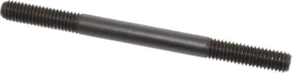 Jergens - 3/8-16 5" OAL Equal Double Threaded Stud - Alloy Steel, Black Oxide Finish, 1-1/4" Equal Thread Length - Exact Tool & Supply