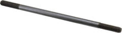 Jergens - 3/8-16 8" OAL Equal Double Threaded Stud - Alloy Steel, Black Oxide Finish, 1-1/4" Equal Thread Length - Exact Tool & Supply