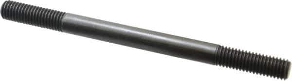 Jergens - 1/2-13 7" OAL Equal Double Threaded Stud - Alloy Steel, Black Oxide Finish, 1-1/2" Equal Thread Length - Exact Tool & Supply