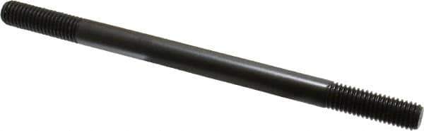 Jergens - 1/2-13 8" OAL Equal Double Threaded Stud - Alloy Steel, Black Oxide Finish, 1-1/2" Equal Thread Length - Exact Tool & Supply